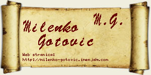 Milenko Gotović vizit kartica
